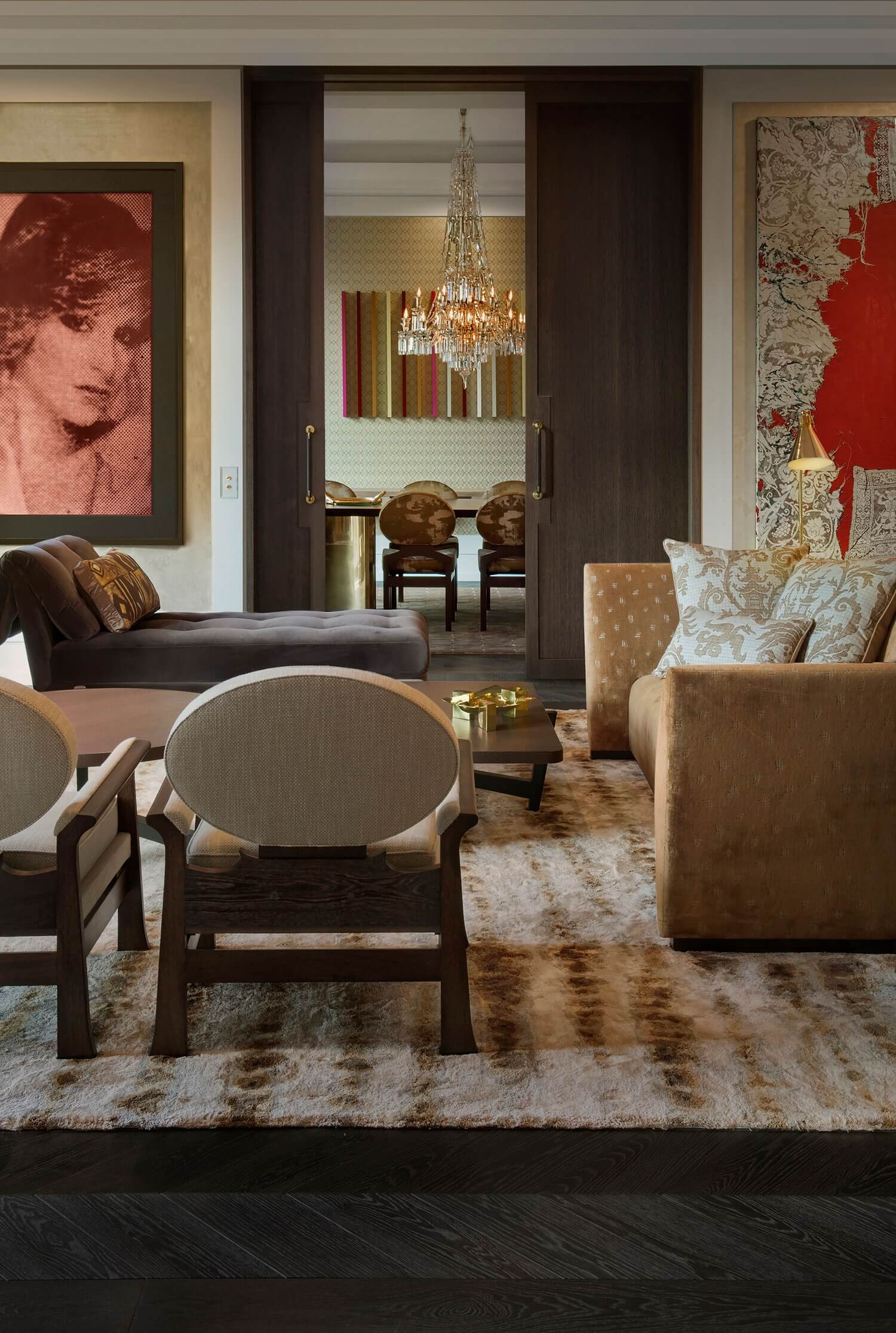 Kate Hume 公寓 Downtown Apartment 美式现代 焦糖布丁色 客厅