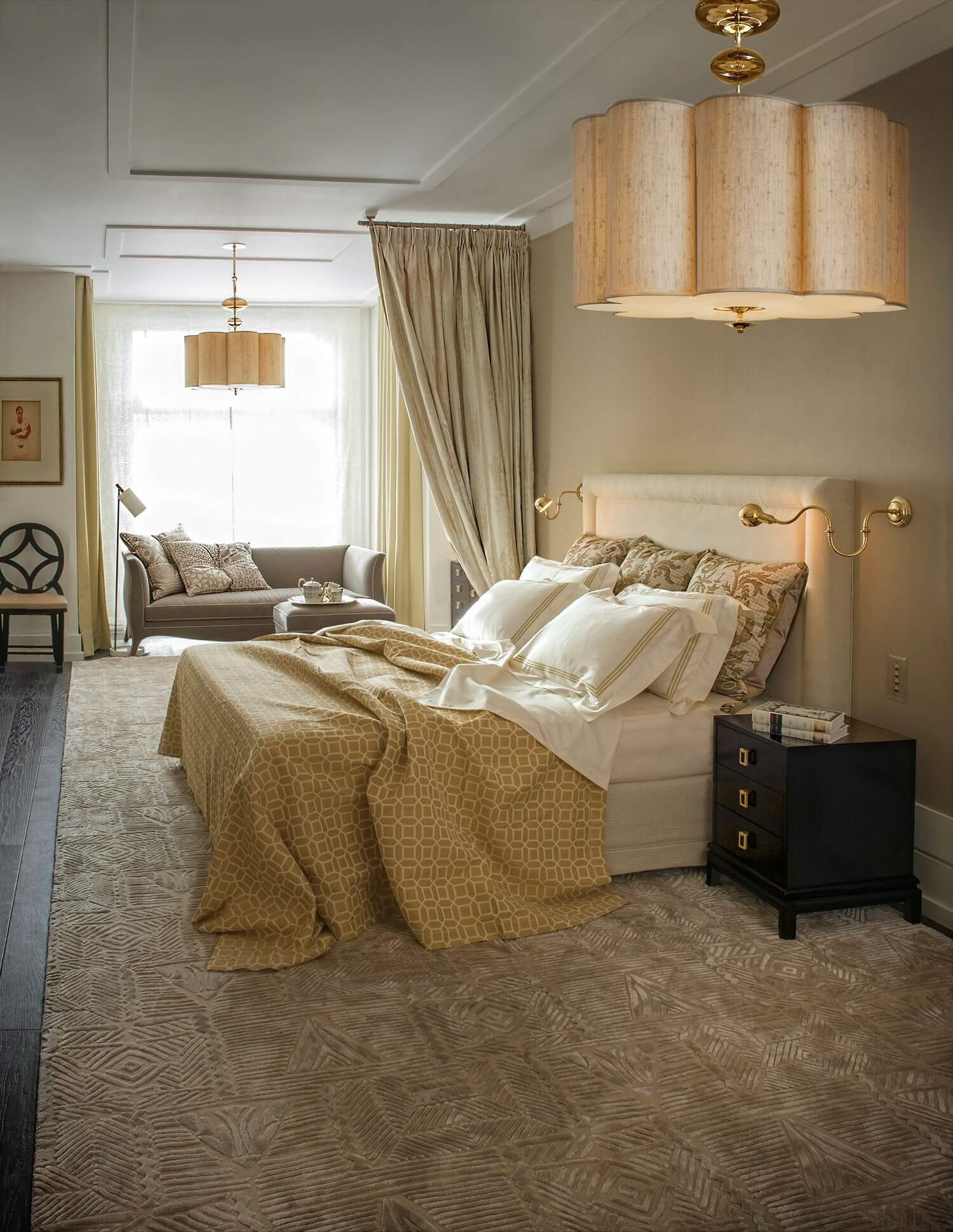 Kate Hume 公寓 Downtown Apartment 美式现代 焦糖布丁色 卧室