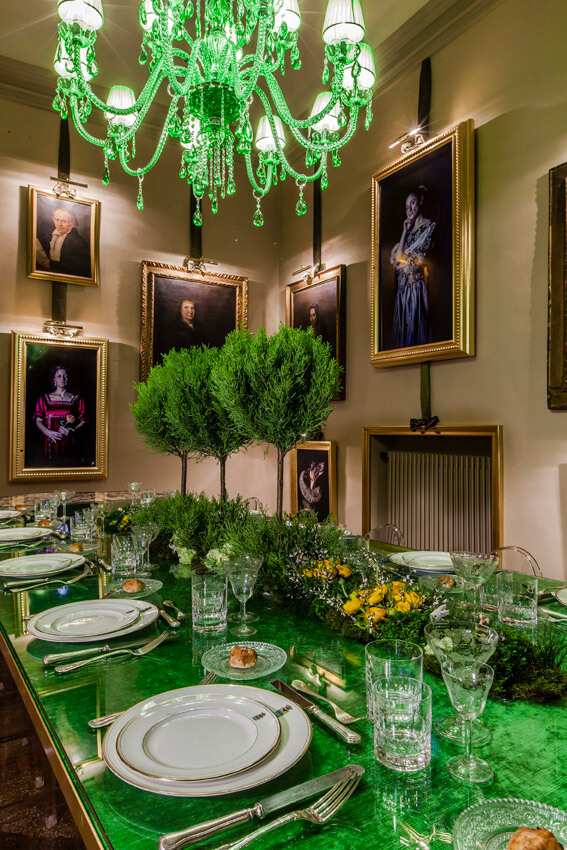 设计师Francesco Catalano 项目Salotto Boschi  绿色 餐厅