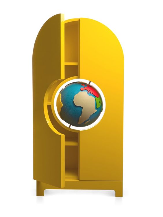 GLOBE 黄色儿童柜子