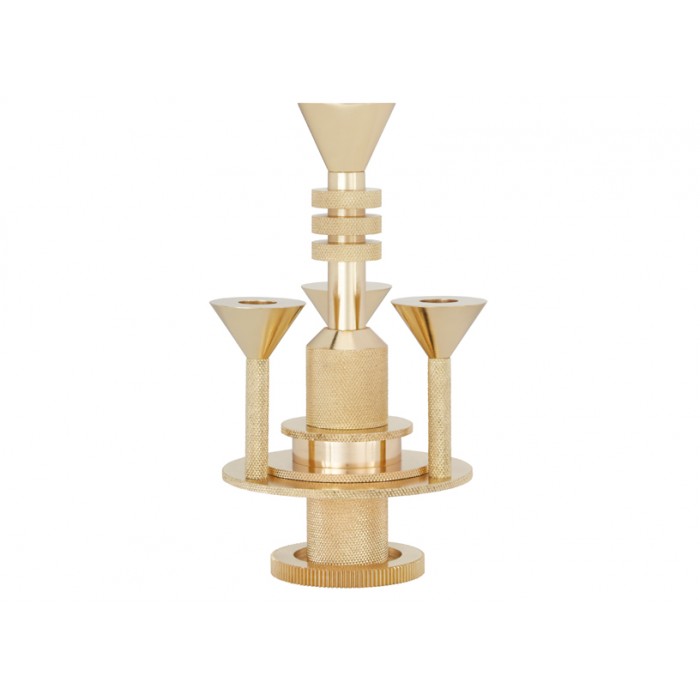 Tom Dixon Cog Candelabra 黄色金属烛台